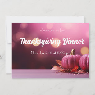 Elegant Pumpkin Thanksgiving Dinner Invitation