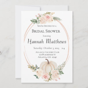 Elegant Pumpkin Theme Bridal Shower Invitation