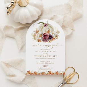 Elegant Pumpkin "We're Engaged" Engagement Party Invitation