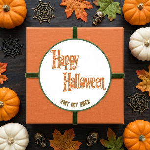 Elegant Pumpkins Enchanting Halloween Botanicals Classic Round Sticker