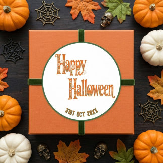 Elegant Pumpkins Enchanting Halloween Botanicals  Classic Round Sticker