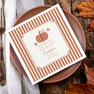 Elegant Pumpkins & Pacifiers Baby Shower  Napkin
