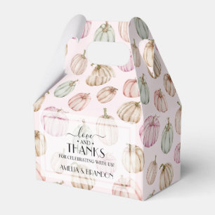 Elegant Pumpkins Pink Girl Baby Shower Favor Box