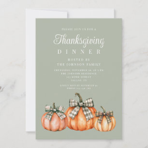 Elegant Pumpkins Thanksgiving Dinner Invitation