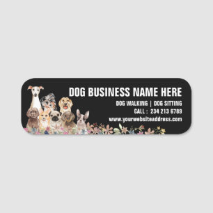 Elegant Puppies Floral Botanical Dogs Grooming Name Tag