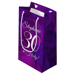 Elegant Purple 30 and Flirty Birthday Party Small Gift Bag