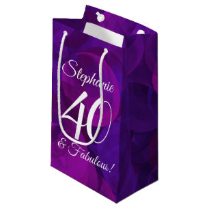 Elegant Purple 40 and Fabulous Birthday Party Small Gift Bag