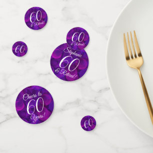 Elegant Purple 60 and Retired Retirement Party Confetti
