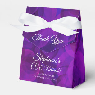 Elegant Purple 60 and Retired Retirement Party Favor Box