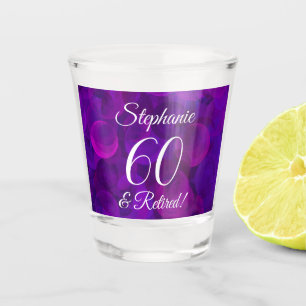 Elegant Purple 60 and Retired Retirement Shot Glass