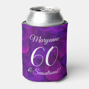 Elegant Purple 60 and Sensational Birthday Party Can Cooler