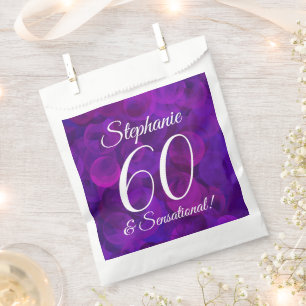 Elegant Purple 60 and Sensational Birthday Party Favour Bag