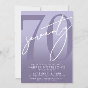 Elegant Purple 70th Birthday Party Invitation