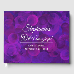 Elegant Purple 80 & Amazing Birthday Party Guest Book