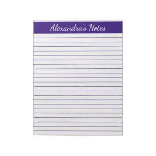 Elegant Purple 8.5x11 Letter Size Personalized Notepad