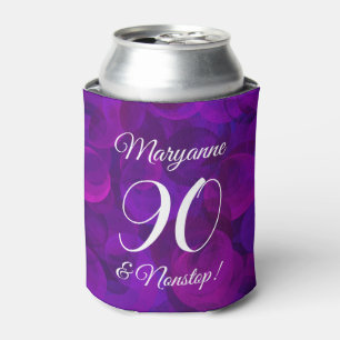 Elegant Purple 90 and Nonstop Birthday Party Can Cooler