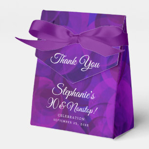 Elegant Purple 90 and Nonstop Birthday Party Favor Box
