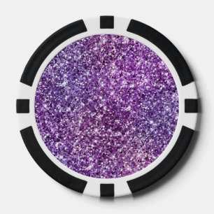 Elegant Purple Abstract Stylish Chic Pattern Poker Chips
