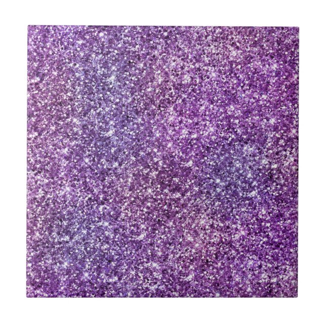 Elegant Purple Abstract Stylish Chic Pattern Tile (Front)