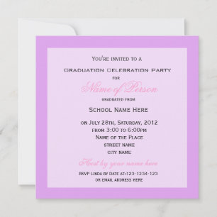 Elegant purple add your photo graduation invitation