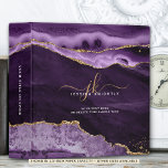 Elegant Purple Agate Gold Glitter Script Monogram Binder<br><div class="desc">Personalized purple agate, geode and marble binder with gold glitter sparkle and elegant calligraphy script monogram initials and name for a stylish or professional look. ASSISTANCE: For help with design modification or personalization, colour change, resizing or transferring the design to another product or would like coordinating items, contact the designer...</div>