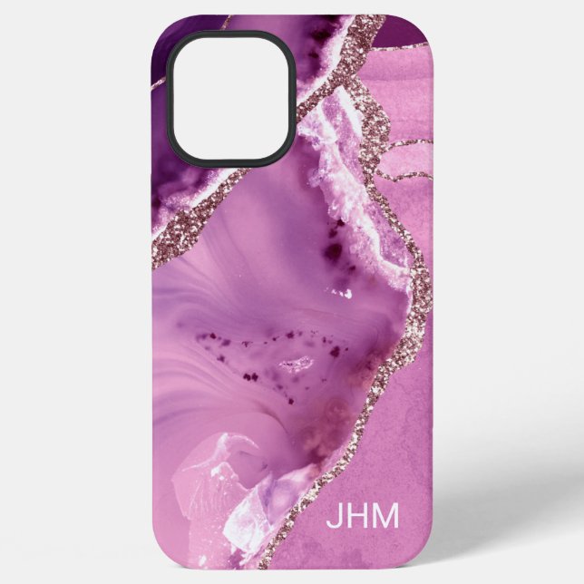 Elegant Purple Agate iPhone Case (Back)