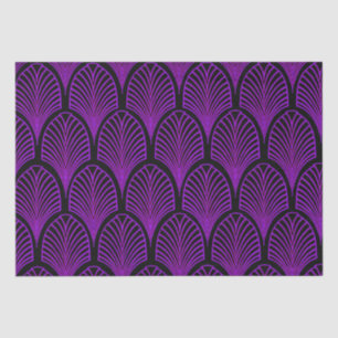 Elegant Purple and Black Art Deco Arches Tissue Paper