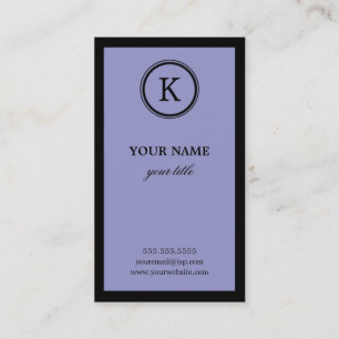 Elegant Purple and Black Monogram Business Cards