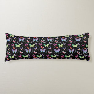 Elegant Purple and Blue Bright Butterflies Body Pillow