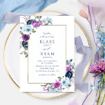 Elegant Purple and Blue Floral Frame Wedding Invit Invitation<br><div class="desc">Delight your guests with this elegant Wedding invitation featuring beautiful frame with exquisite watercolor floral elements surrounding your wedding details with flowers in a beautiful blend of purple, violet, dusty blue and navy hues. Ability to change "together with their parents" to "together with their families", "together with great joy" or...</div>