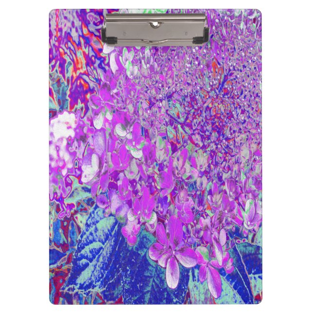 Elegant Purple and Blue Limelight Hydrangea Clipboard (Front)