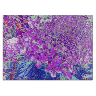 Elegant Purple and Blue Limelight Hydrangea Cutting Board