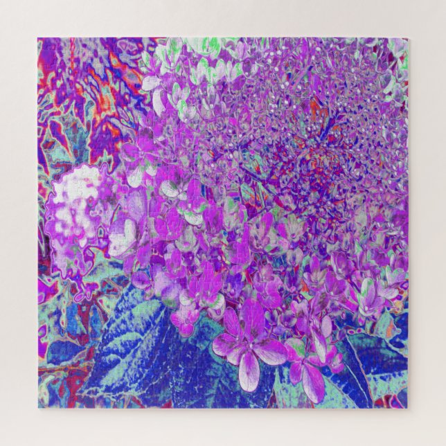 Elegant Purple and Blue Limelight Hydrangea Jigsaw Puzzle (Vertical)