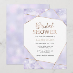 Elegant Purple and Gold Bridal Shower invitation