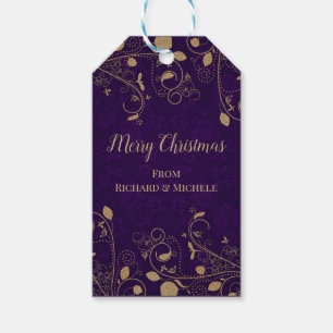 Elegant Purple and Gold Gift Tags