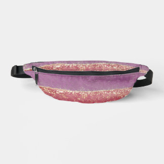 Elegant purple and gold glitter fanny pack
