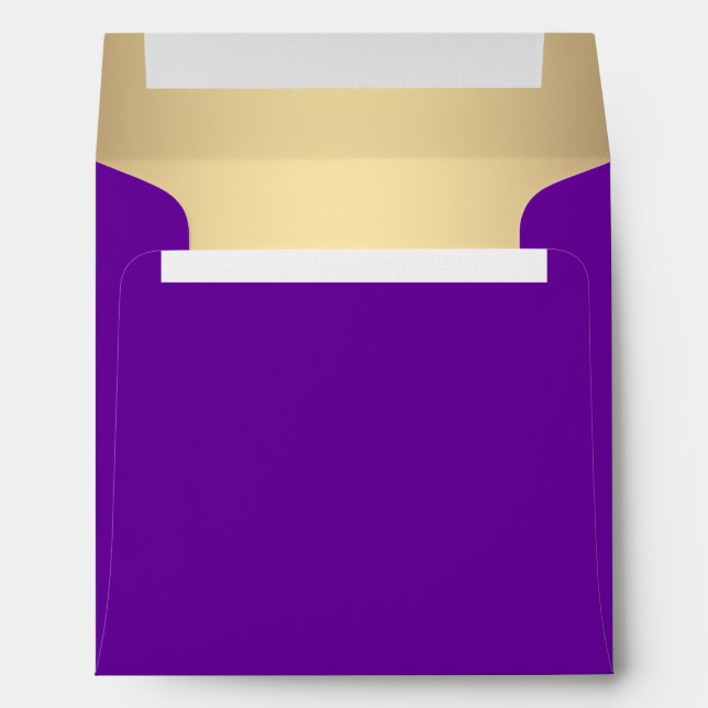 Elegant Purple and Gold Linen Envelope (Back (Bottom))