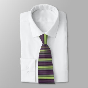Elegant purple and green stripes tie