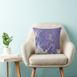 Elegant Purple and Grey Limelight Hydrangea Throw Pillow