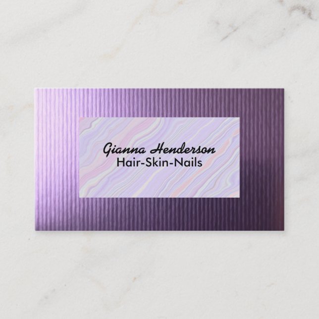 Elegant Purple And Light Purple Iridescent  Business Card (Front)