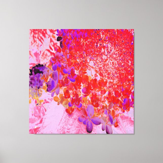 Elegant Purple and Orange Limelight Hydrangea Canvas Print (Front)