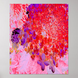 Elegant Purple and Orange Limelight Hydrangea Poster