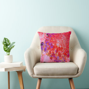 Elegant Purple and Orange Limelight Hydrangea Throw Pillow