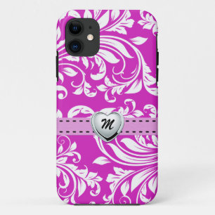 Elegant Purple and White Damasked Pattern iPhone 11 Case