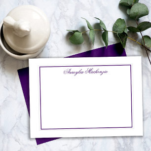 Elegant Purple and White Personalized Card