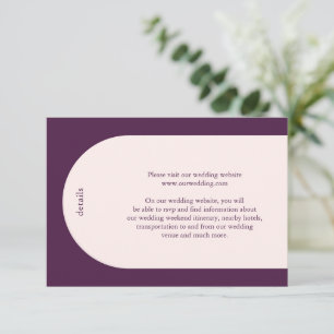 Elegant Purple Arch Modern Wedding Enclosure Card