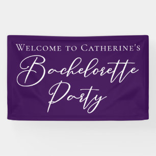 Elegant Purple Bachelorette Party Personalized Banner