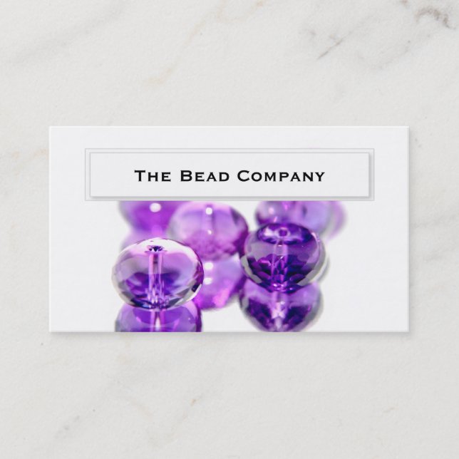 Elegant Purple Beads Business Cards (Front)