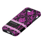 Elegant Purple & Black Damask with monogram