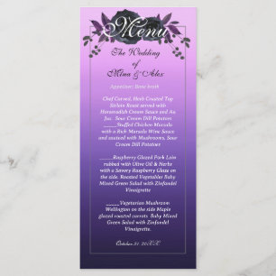 Elegant Purple Black Rose Reception  Menu